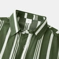 thumbnail image 5 of QBGSAY Mens Shirts Summer Hawaii Striped Cuban Shirt Short Sleeve Button Shirt Blouse Classic And Comfortable Top, 5 of 7