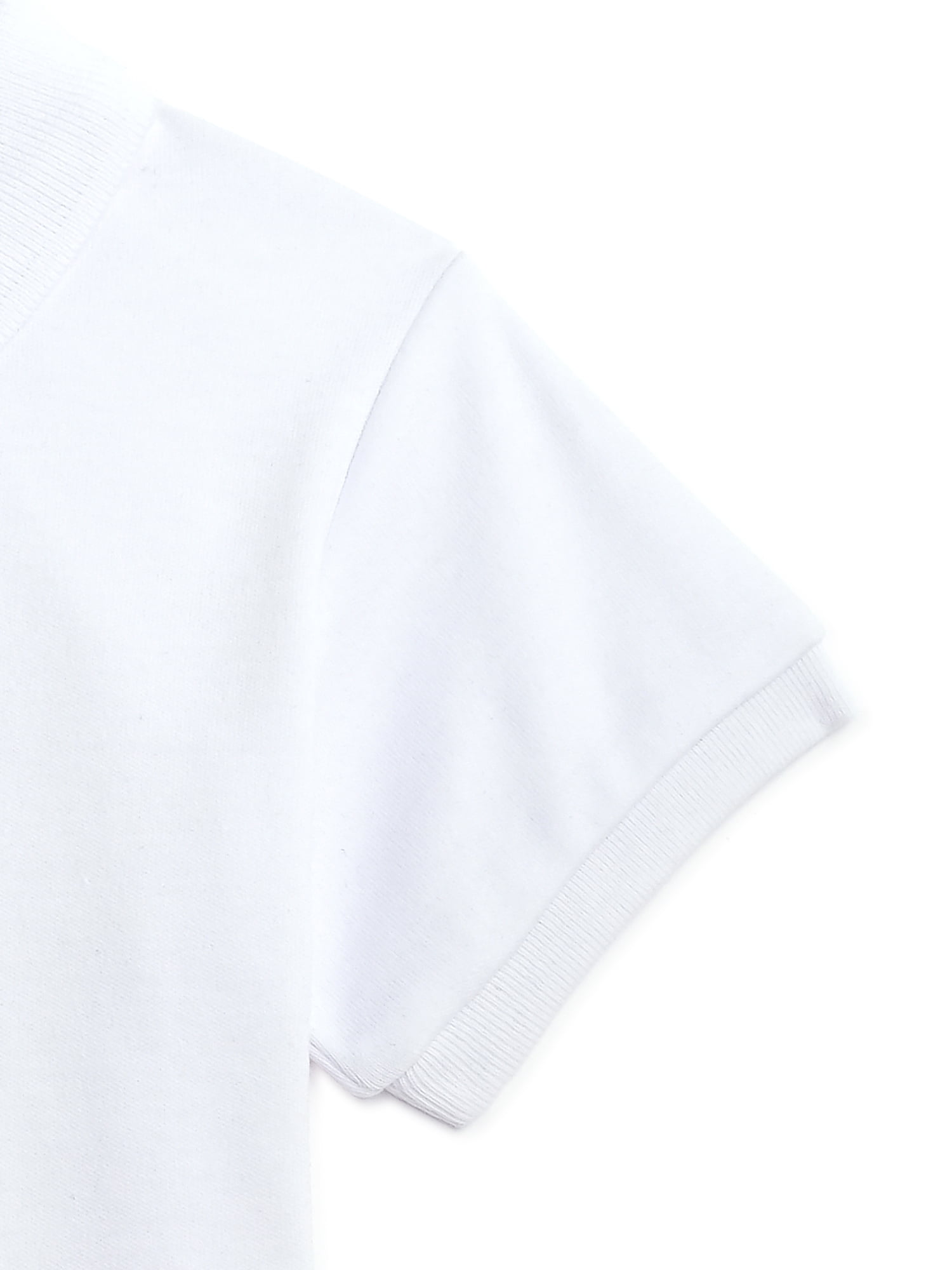 Wonder Nation Toddler Girls School Uniform Short Sleeve Interlock Polo Shirt, 2-Pack