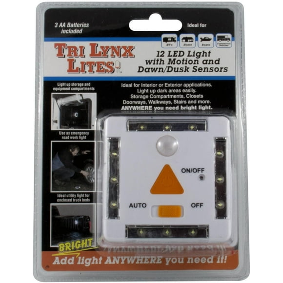 LYNX 12 LED LITE AVEC DÉTECTEUR DE MOUVEMENT ET D’AUBE / DE CRÉPUSCULE