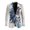 Blue Feather Wolf Watercolor Design, variant on Polyester Men's Blazer Casual Golf Sport Coats Suit Jacket with Pockets, One Button Lightweight Business Casual Blazers, Golf Ball Pattern
