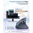 thumbnail image 6 of TECKNET 2.4G Ergonomic Mouse Vertical Wireless - 4800 DPI Optical Carpal Tunnel Mouse Right Hand, 5 Adjustable DPI, Quiet Clicks, 6 Buttons for Laptop, Desktop, PC, Computer - Grey, 6 of 7