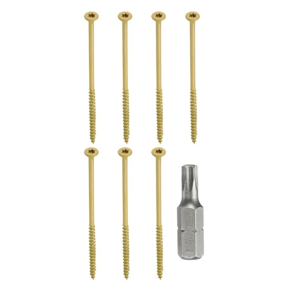 Uxcell 25pcs Deck Screws #10 x 5" Torx Exterior Wood Screws with T25 Drive Bit