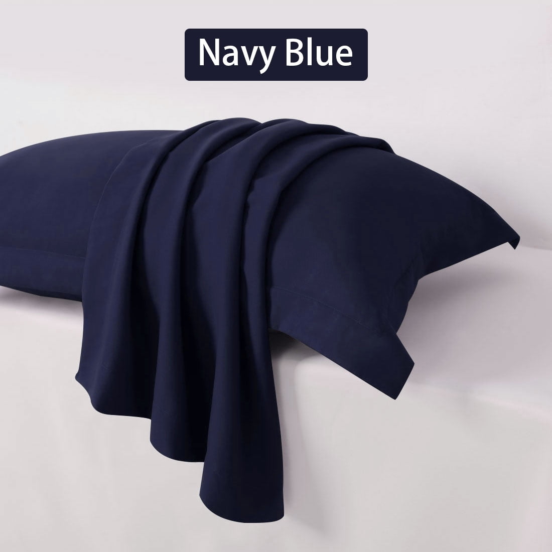 Unique Bargains 4-Pack Envelope Closure Pillow Sham No Zipper Standard Navy Blue