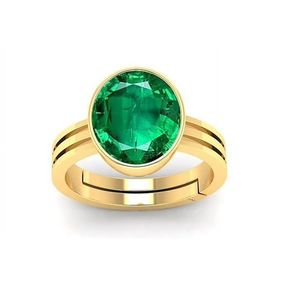 7.25 Ratti Panna Stone Original Certified Panna Stone Emerald Ring Adjustable Woman Man Ring