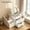 Large upgraded versi, variant on Makeup Organizer with 360 Rotating Mirror, 2 Drawers, White Vanity Storage Box for Countertop