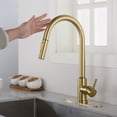thumbnail image 2 of Smart Touch Faucet, MDHAND Touch Kitchen Faucets with Pull Down Sprayer, Hot & Cold Control Brushed Nickel Kitchen Sink Faucet with Brass Body, Single-Handle,Gold, 2 of 6