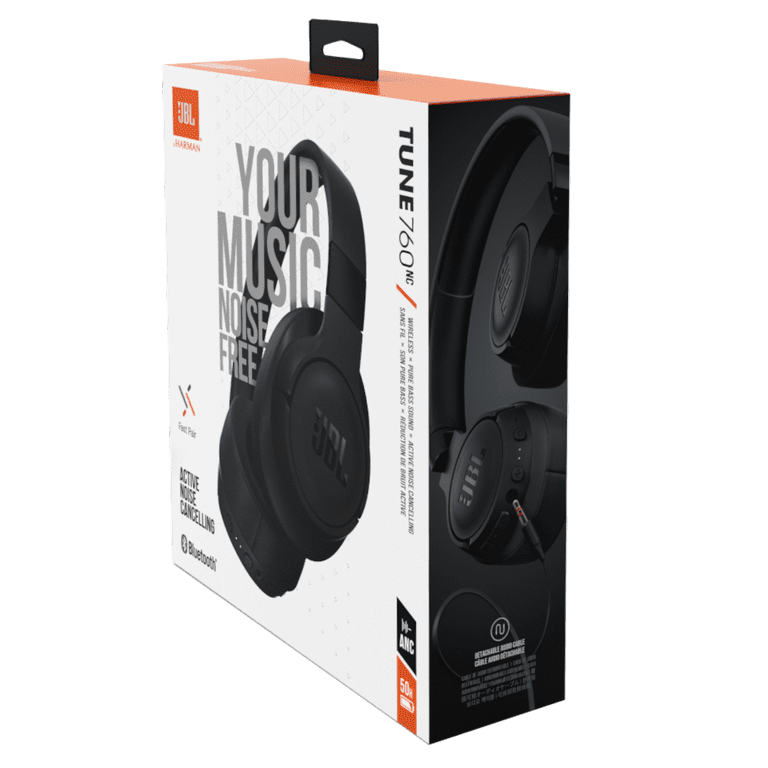 JBL Tune 760NC Wireless Over-Ear Active Noise Cancelling Headphones (Black)