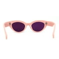thumbnail image 4 of Womens Classic Mod Cute Cat Eye Plastic Sunglasses Pink Teal Mirror, 4 of 4