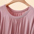 thumbnail image 6 of Favoffer Women Trendy Tops Short Sleeve Round Neck Ruffle Solid Modal Comfy Cute Casual Blouses Summer Tees Dating Holiday Daily, 6 of 9