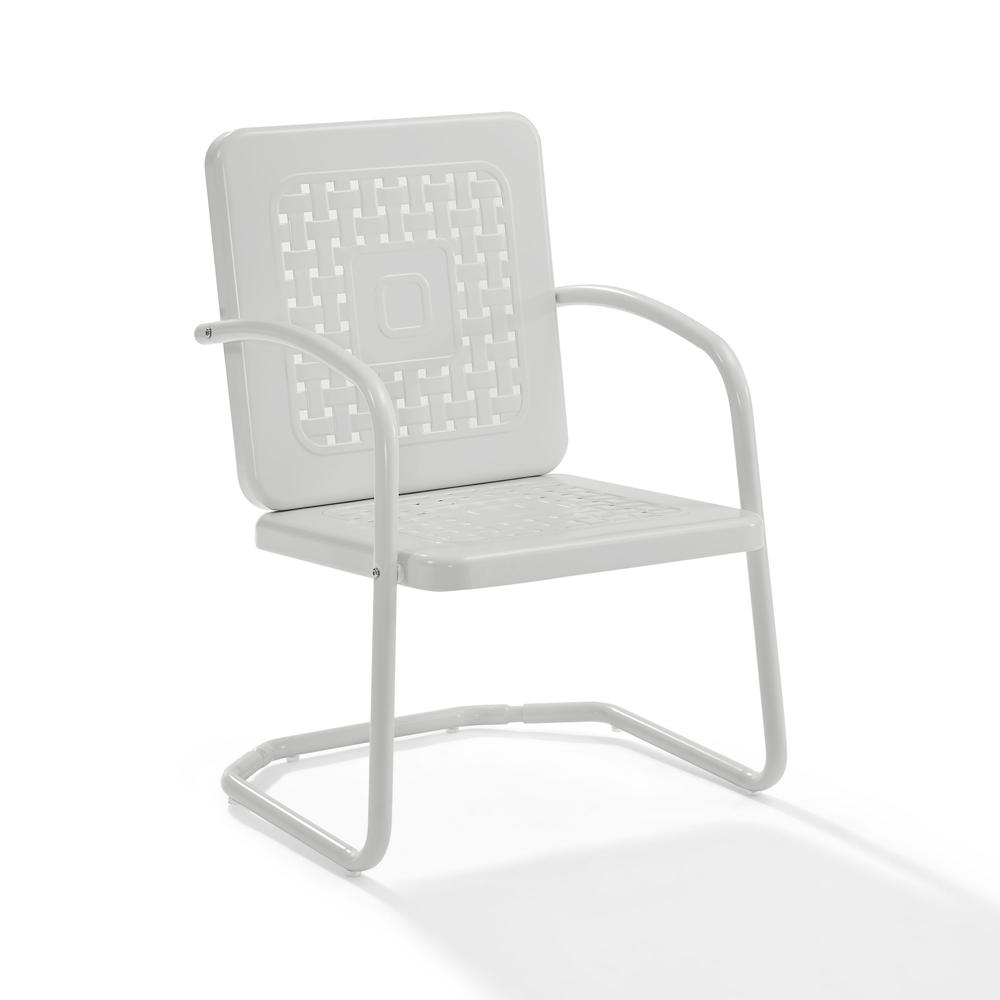 Crosley Bates Outdoor Metal Patio Chair in White (Set of 2) - image 3 of 13