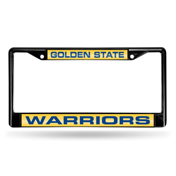 Golden State Basketball Warriors Black Metal License Plate Frame Holder