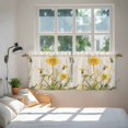 thumbnail image 4 of Yellow Floral Botanical Tier Curtains, Farmhouse Watercolor Flower Light Filtering Kitchen Curtains, 2Pcs Rod Pocket Half Window Treatments Panels for Sink Cafe Cabinet Camper 27.5x36 Inches, 4 of 9