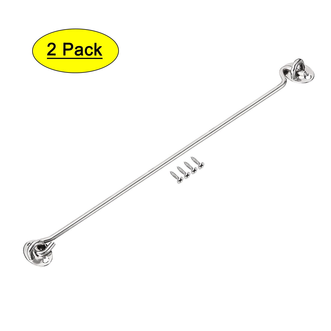 16' Cabin Hook Eye Latch Gate Door Swivel Window Hook Stainless Steel with Mounting Screws 2Pcs