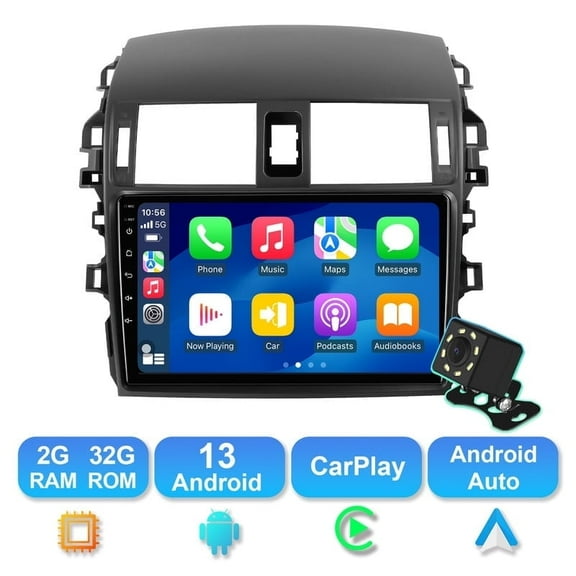 Android 13 Car radio for Toyota Corolla 2009-2013 Multimedia Stereo Wireless Carplay Android Auto Autoradio Navigation GPS WIFI Mirror link Camera FM BT 2 32G
