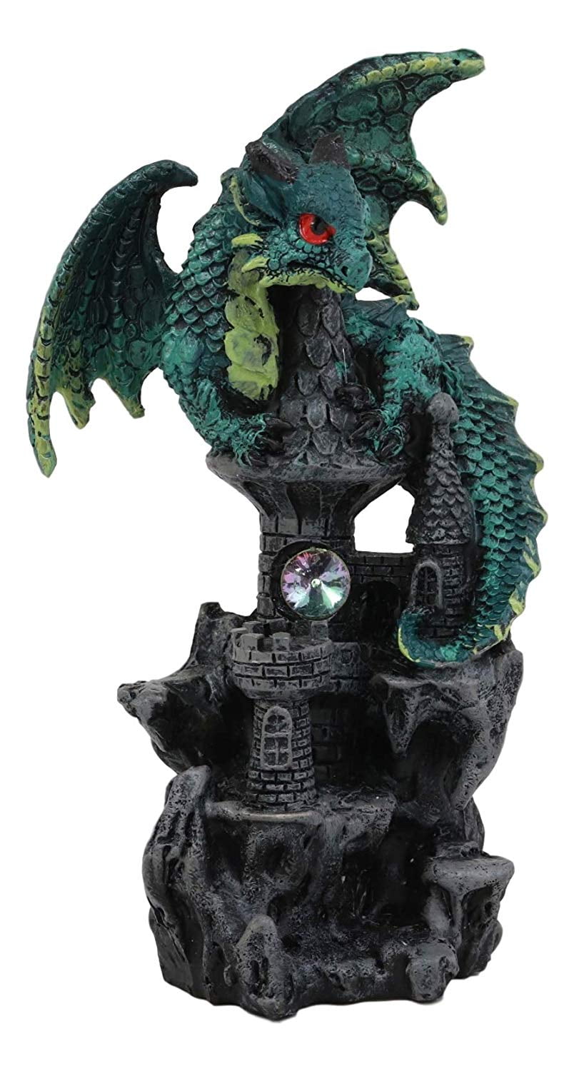 Spire Keeper Figurine Multi-coloured Fantasy Dragon Castle Ornament 22cm 
