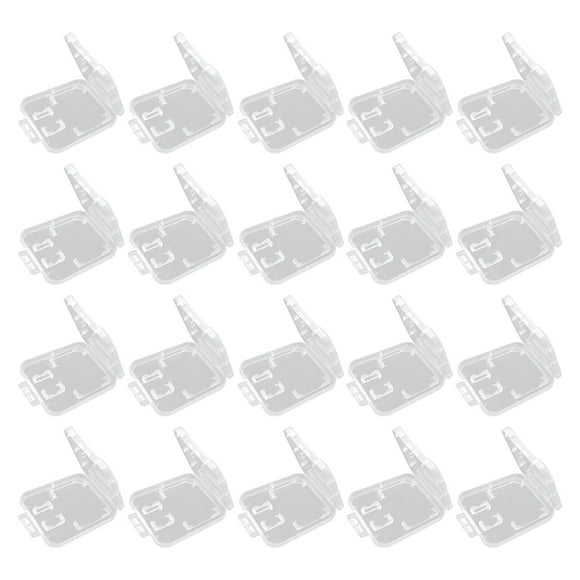 KAKOWELY SD case 20pcs Clear Plastic Memory Storage Case Holder for SD T-Flash1.97"X1.57"X0.24"