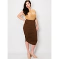 thumbnail image 5 of Made by Johnny Women's Slim fit Bodycon Party Club Night Out Elegant Ruched High Waist Long Pencil Skirt with Side Shirring S RUST, 5 of 6