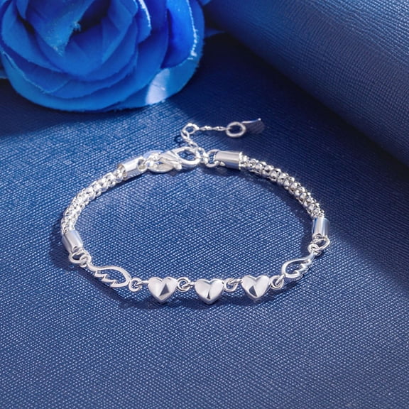 Homekingdee Adjustable Heart Pendant Bracelet with Angel Wings - Friendship Jewelry Gift for Sisters, Adjustable Length Metal Chain Bracelet for Daily Wear and Special Occasions