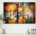 thumbnail image 2 of Designart 'Street in Autumn' Mediterranean wall clock, 2 of 3