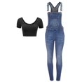 thumbnail image 4 of FashionMille Women Skinny Denim Overall, 4 of 5