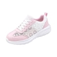 thumbnail image 3 of Sewkxo Women'sLace Sneaker Low Top Casual Walking Shoes Classic Comfort Flat Fashion Sneakers,Pink 40, 3 of 5