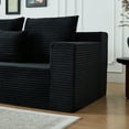 thumbnail image 6 of Plush Corduroy Modular Cloud Couch with Cup Holders - Oversized Deep Seat Sectional for Living Room, Black, No Assembly Required, 3 Seat Comfort, 6 of 7