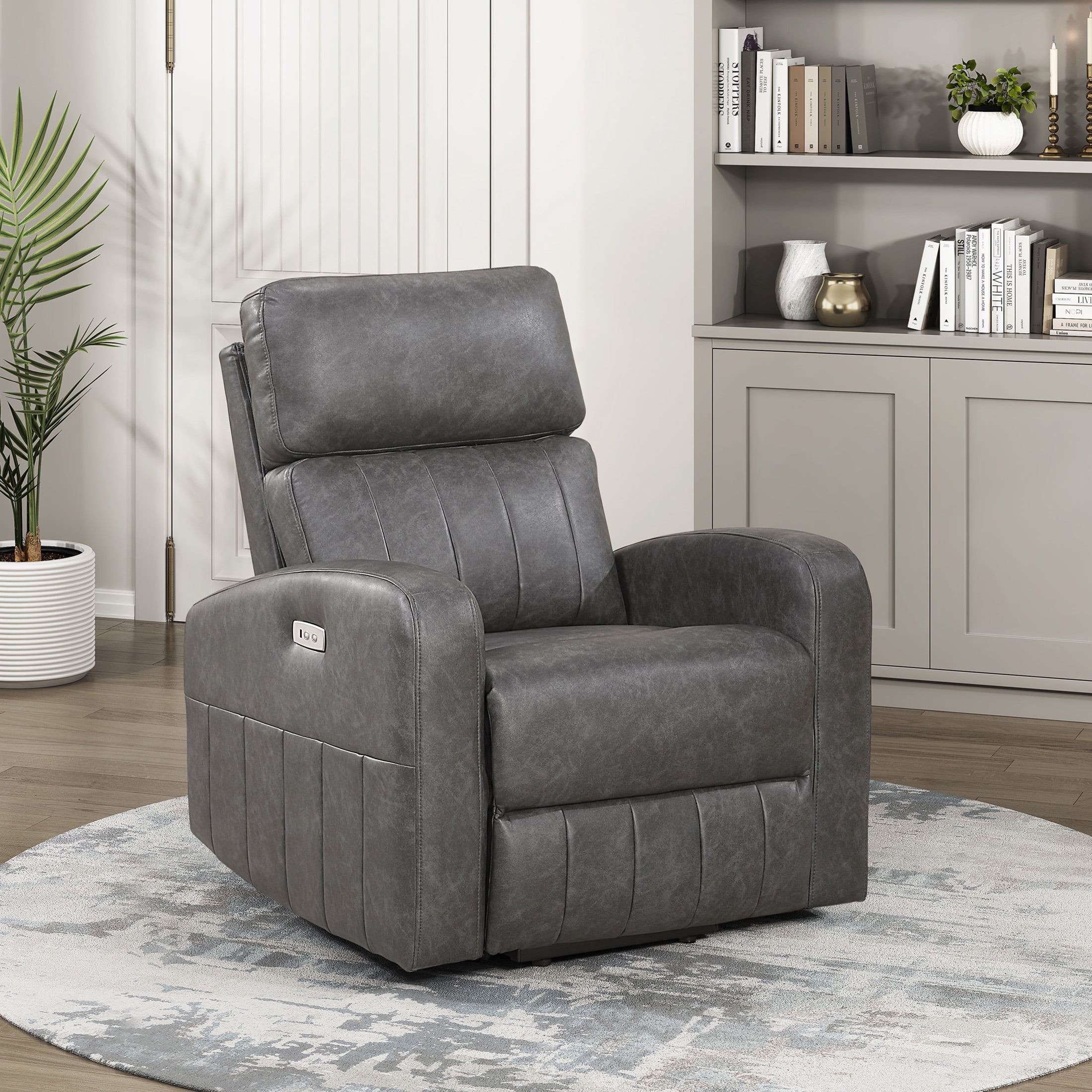 OakvillePark Evorix Faux Leather Power Lift Chair, Gray
