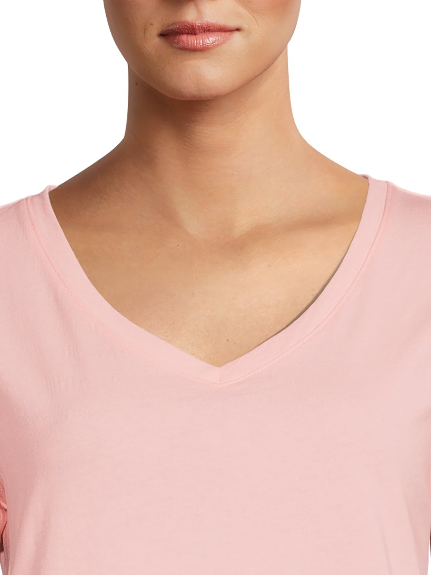 Time and Tru Women's Cotton V-Neck T-Shirt