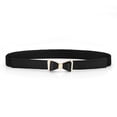 thumbnail image 1 of Cinturón de vestir de moda Elástico Universal Frote Bowknot Correas de cuero con hebillas Adornos Día de San Valentín Cinturones para mujer Vestidos Negro Vogacara AP008758-02, 1 of 7