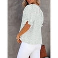 thumbnail image 4 of Blusa de gasa de manga corta para mujer,Blusa de gasa de manga corta para mujer Blusa de gasa de manga corta con estampado floral para mujer Camisa de gasa de manga corta suelta para mujer Integración perfecta, 4 of 6