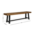 thumbnail image 4 of Tcbosik 2 Pack Outdoor Wood Benches, Backless Dining Bench, 2-Seater Loveseat for Yard, Garden, Patio, Brown & Black, 4 of 10