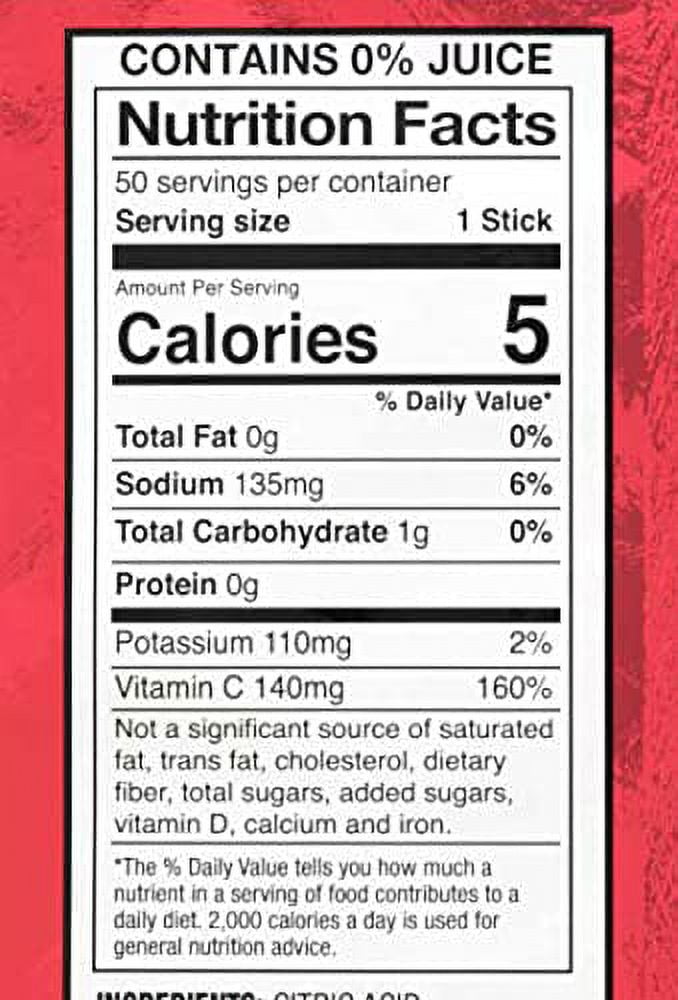 Sqwincher Zero Qwik Stik Sugar Free, Fruit Punch, .11 0z (Pack of 50)