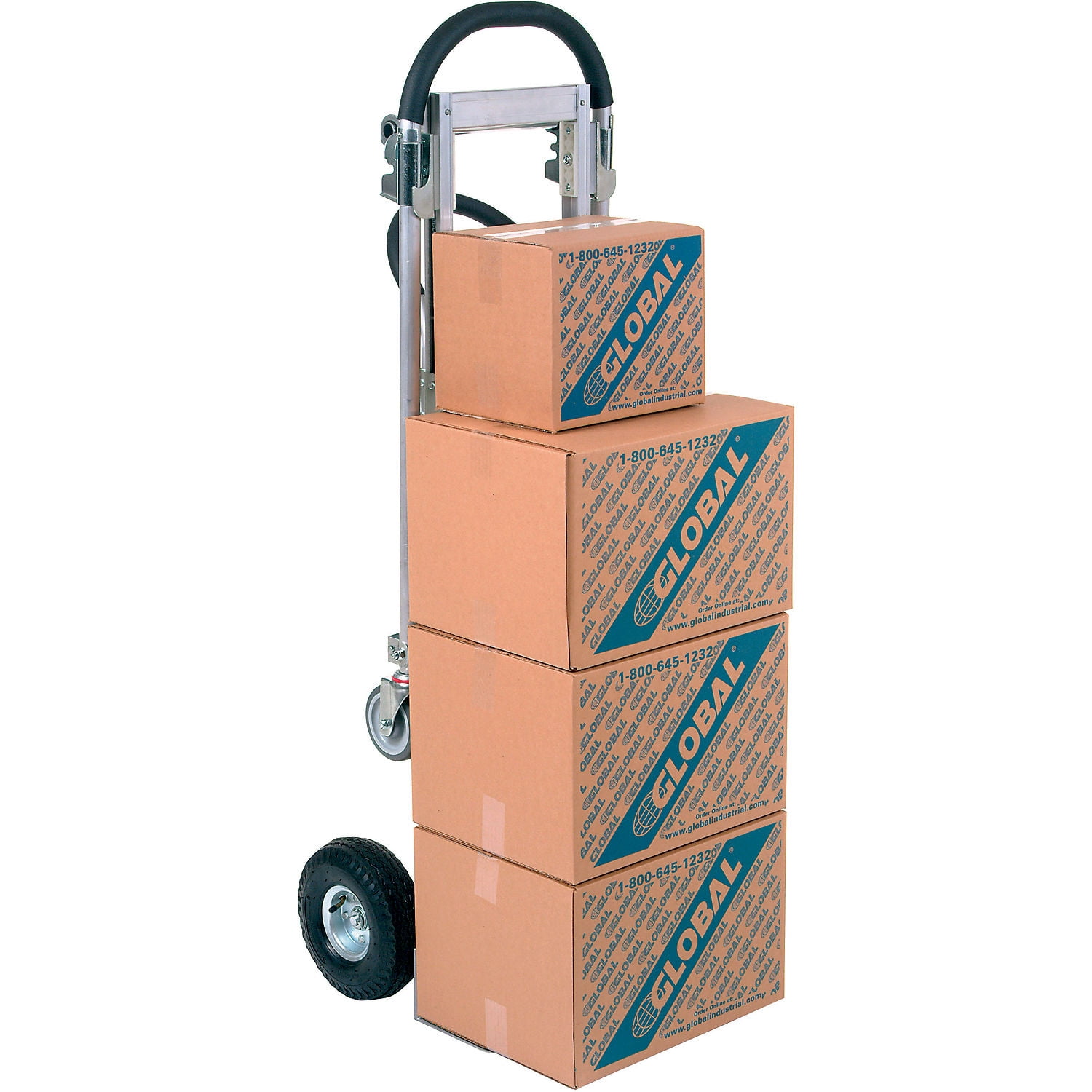 Aluminum 2-in-1 Convertible Hand Truck with Pneumatic Wheels - Senior