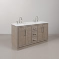 thumbnail image 3 of Water Creation 60"W Wood Double Bathroom Vanity in Gray Oak & Chrome, 3 of 10
