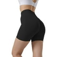 thumbnail image 2 of Gibobby Shorts Yoga Pantalones de yoga de cadera de melocotón para mujer Fitness Elástico Transpirable Levantamiento de cadera Deportes casuales Pantalones de fitness para cor(Negro, S), 2 of 5