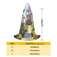 thumbnail image 2 of Honeii Dreamy Mushroom House Print Poncho Cape, Cloak Coat, Snuggly Hooded Wearable Blanket, Hooded Cape For Teenagers,Halloween Costumes-Medium, 2 of 7