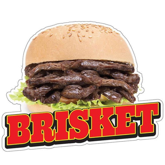 SignMission 8 in. Decal Concession Stand Food Truck Sticker - Brisket