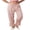 Pink, variant on LMLYSoH Women Bloomer Pants Drawstring Waist Eyelet Lace Cuff Cozy Harem Trousers