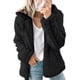 thumbnail image 1 of Chaqueta Ligera y Cálida para Mujer, Grandes, con Capucha y Cremallera, Abrigo de Invierno de Forro , Cárdigan Suave y Afelpado con Bolsillos. Negro XL, 1 of 6