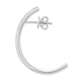 thumbnail image 5 of Araiya Sterling Silver Diamond Half Hoop Fashion Earrings for Women, 5 of 9