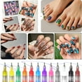 thumbnail image 4 of 12 Colors Nail Art Pens Set, DIY Nail Art Markers for Gel Nails, 3D Nail Polish Pen, Graffiti Dotting Point Liner Pens, For Art Drawing Painting Liner Manicure Tools, 4 of 9