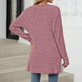 thumbnail image 4 of Yuanlong Womens Cardigans Spring Long Plain Full Sleeve Open Front Knitted Cardigan Casual Outwear Sweater With Pockets, 4 of 9