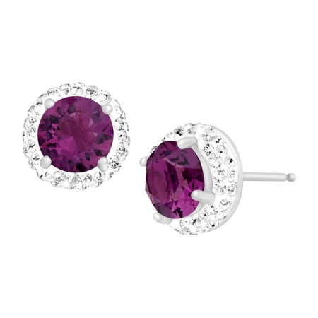 Luminesse February Stud Earrings With Purple Luminesse February Stud Earrings With Purple