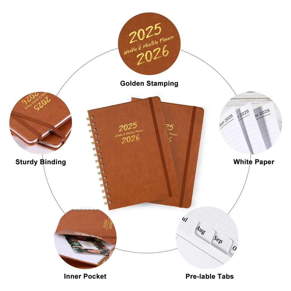 Planner 2025-2026 - Weekly & Monthly 2025-2026 Planner With Twin-Wire