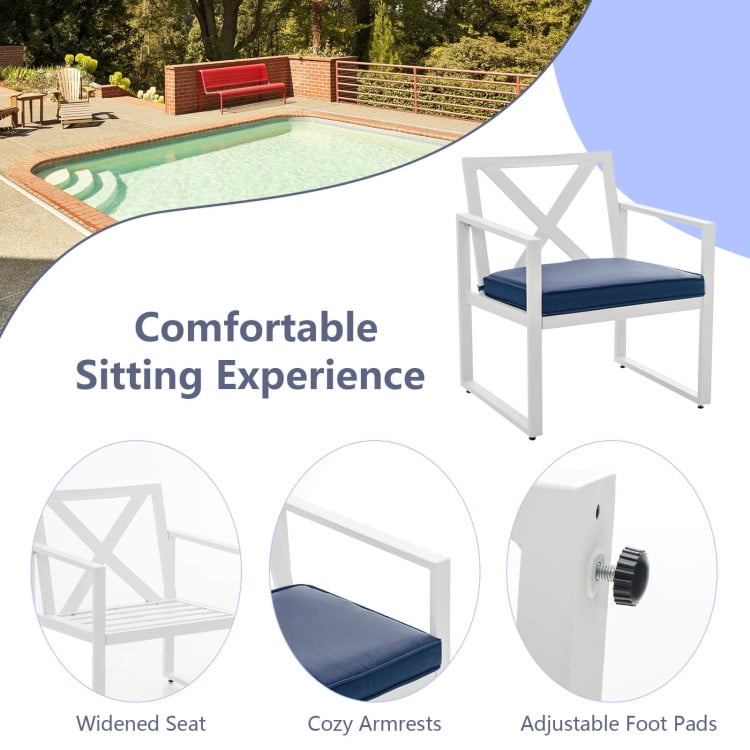 Aimee Lii 4 Pieces Patio Furniture Conversation Set with Sofa Loveseat, Small Patio Set, White Aimee Lii 4 Pieces Patio Furniture Conversation Set with Sofa Loveseat, Small Patio Set, White