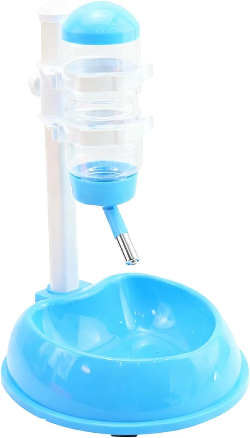 Upright Adjustable Dog Water Fountain, Splash Proof Detachable Bowl, Height Stand, Indoor Outdoor