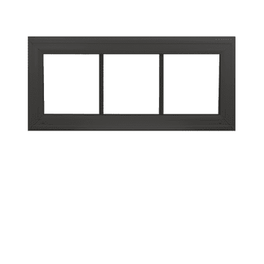 Double Pane Transom Window 36" x 12" Fixed Window with Grids Black Vinyl DP50 Argon Filled Glass Window