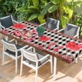 thumbnail image 2 of Pink Valentine's Day Table Cloths for 8 Foot Rectangle Tables, Love Heart Roses Gnomes Truck Plaid Patio Waterproof Elastic Fitted Tablecloths, Washable Rectangular Table Cover for Camping, 2 of 8