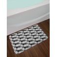 thumbnail image 2 of Tropical Bath Mat, Repetitive Monochrome Simplistic Summer Palm Leaves Sketch Look Illustration, Plush Bathroom Decor Mat with Non Slip Backing, 29.5" X 17.5", Charcoal Grey, by Ambesonne, 2 of 2