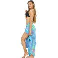 thumbnail image 3 of HAPPY BAY Women's Beachwear Summer Beach Wrap Bikini Wraps Sarong Coverups Skirt Bathing suit Swimsuit Swimwear Swim Cover up for Women One Size Turquoise, Tiny Floral, 3 of 4
